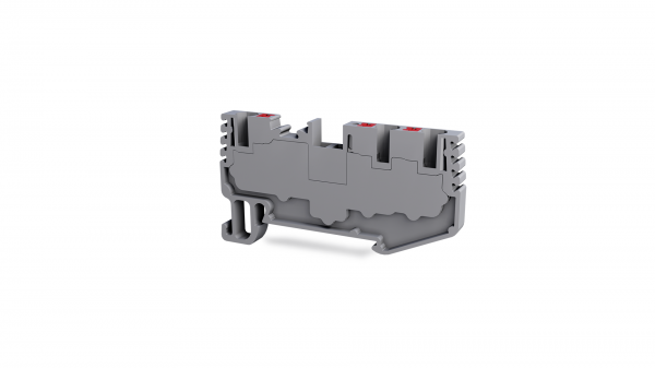 TBLOC 8000298068 - Клеммник на DIN-рейку 3-х выводной (Push-in) 2,5 мм.кв. (серый); PFT 2,5 1X2