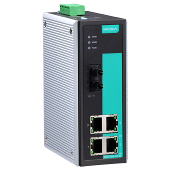 MOXA Коммутатор EDS-305-M-ST Ethernet Server 4 10/100BaseTx ports,1 multi mode(2Km) 100Fx port