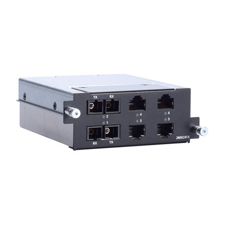 MOXA Модуль RM-G4000-2MSC4TX Fast Ethernet module with 2 multi-mode 100BaseFX ports with SC connectors, 4 10/100BaseT(X) ports