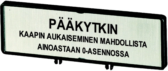 Держатель с табличкой;+ табличка;открывать главный выключатель только в положении 0;на FI;для T5B;T5;P3 (ZFS66-P3)