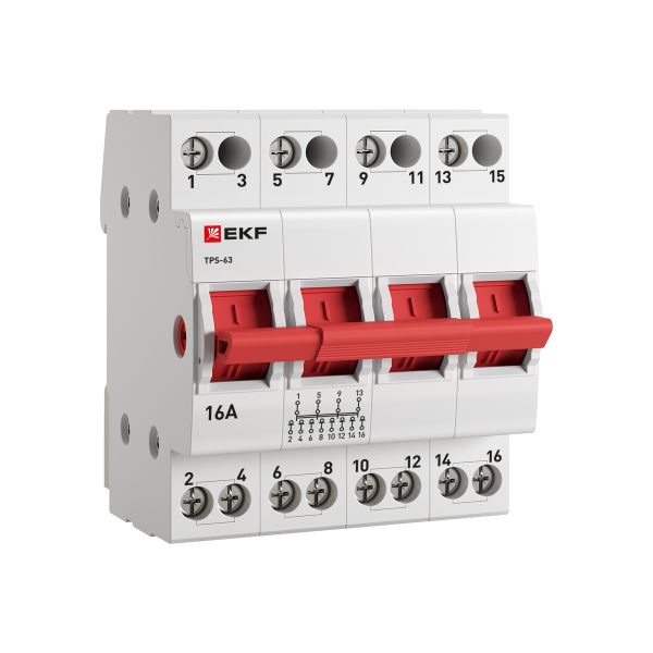 EKF TPS416 Трехпозиционный переключатель ТПС-63 4P 16А PROXIMA EKF