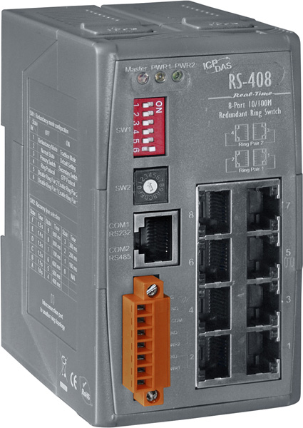 ICP DAS Коммутатор RS-408 CR 8 Port Redundant Ring Switch(Plastic case)