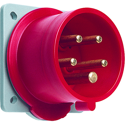 ABB 2CMA193442R1000 Вилка панельная с прямым фланцем 332BU6, 32A, 3P+E, IP44, 6ч