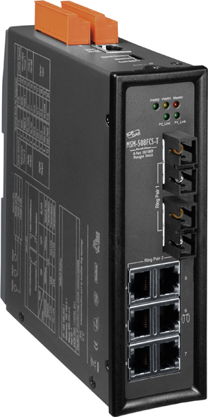 ICP DAS Коммутатор MSM-508FCS-T CR 8-Port Layer 2 Managed Switch with 2-Fiber Port, Single Mode, SC Type (RoHS)