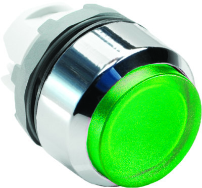 ABB 1SFA611103R2102 Кнопка MP4-21G зеленая выступающая (только корпус) с подсветкой с фиксацией