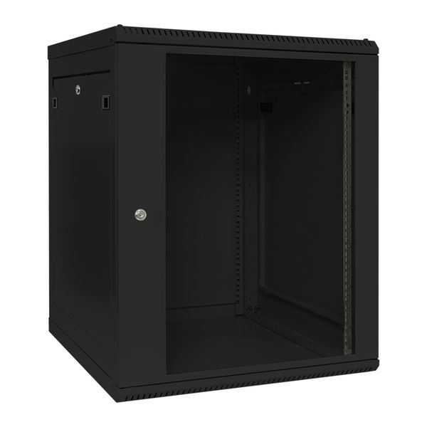 EKF TRP-WLL-1566-40B Шкаф настенный 19" TERACOM PRO 15U 600х600 мм дверь стеклянная с замком-ручкой чёрный