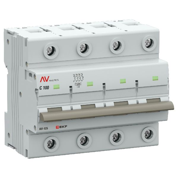 EKF mcb125-4-100D-av Выключатель автоматический AV-125 4P 100A (D) 10kA EKF AVERES