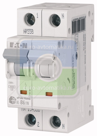 HL-C20/1N Модульный автоматический выключатель, 1N-полюс, кривая отключения C, номинальный ток 20А