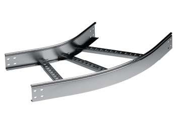 DKC LC0166KZL Угол горизонтальный 45 100x600 R600 в комплекте с крепежными элементами и соединительными пластинами