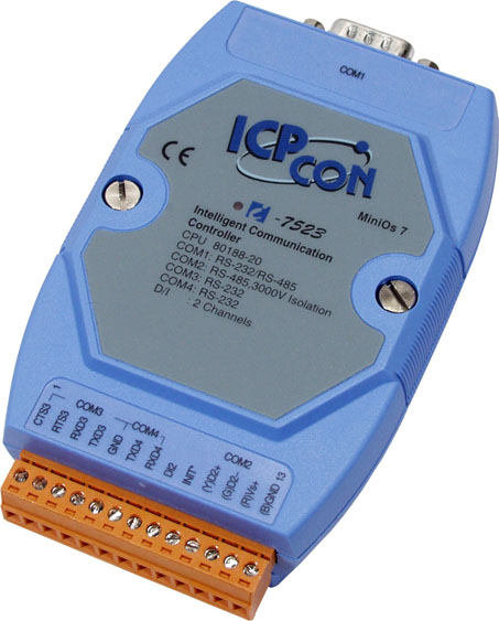 ICP DAS Контроллер I-7523 CR Intelligent Communication Controller with one RS-485 port, two RS-232 ports and one RS-232/R