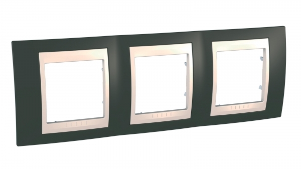 Schneider Electric MGU6.006.571 UNICA ХАМЕЛЕОН РАМКА 3-постовая, горизонтальная, БЕЖЕВЫЙ/ КАКАО