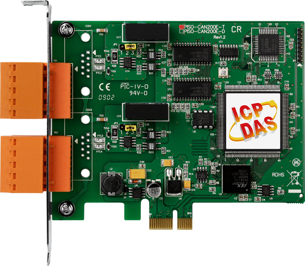 ICP DAS Плата PEX-CAN200i-T CR 2-Port Isolated Protection CAN Communication Board with 5-pin Screw Terminal Connector (Ro