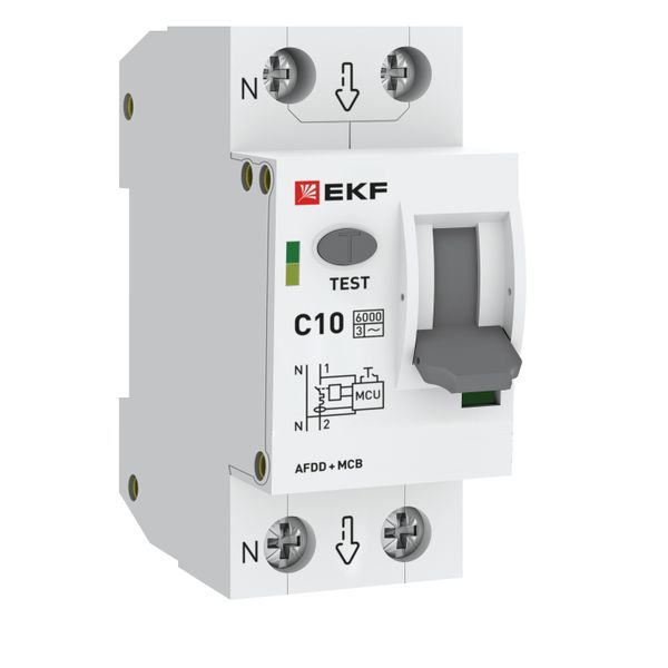 EKF afdd-2-10C-pro Устройство защиты от дугового пробоя (УЗДП) с автоматическим выключателем 1P+N 10А (C) 6кА PROXIMA EKF