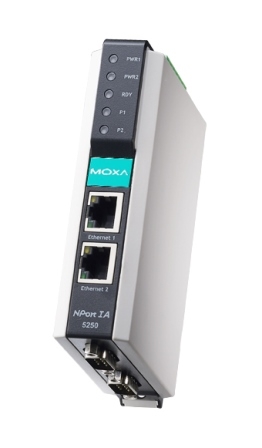 MOXA Сервер NPort IA-5250-T 2-port RS-232/422/485, dual 10/100BaseT(X),t:-40/+75