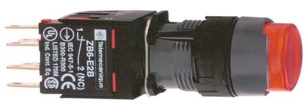 Schneider Electric XB6AE4B2B КНОПКА 16ММ КРАСНАЯ С ПОДСВЕТКОЙ XB6AE4B2B