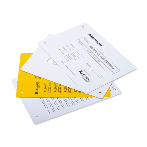 KLEMSAN 808707 KCIPA-W  9X50; Маркировка для электрощитов и компонентов, Жесткий самоклеющийся ПВХ, 9Х50, Белый, Размер карты  116x165 мм