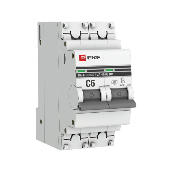 EKF mcb4763-DC-2-06C-pro Автоматический выключатель 2P 6А (C) 6кА ВА 47-63 DC EKF PROxima