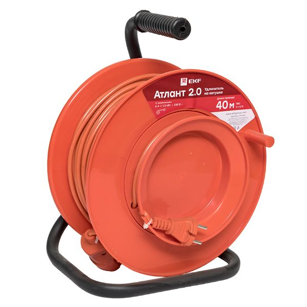 EKF UKA02-06-275-1-40 Удлинитель на катушке "Атлант 2.0" 1 гнездо 40м без заземления ПВС 2*0,75 6А/1,3кВт PROxima