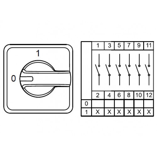 KLEMSAN 800105 CS040274E; Аварийные Переключатели Двухпозиционные (0-1); 6 FAZ 40 A 90°