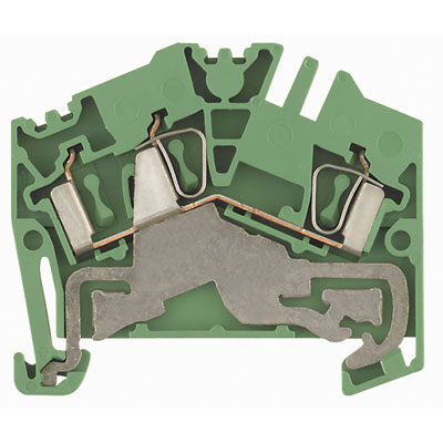 Weidmuller 1772090000 ZPE 2.5-2 Исполнение: Z-серия, Клеммы PE, Расчетное сечение: 2.5 мм.кв, Пружинное соединение, зеленый/желтый