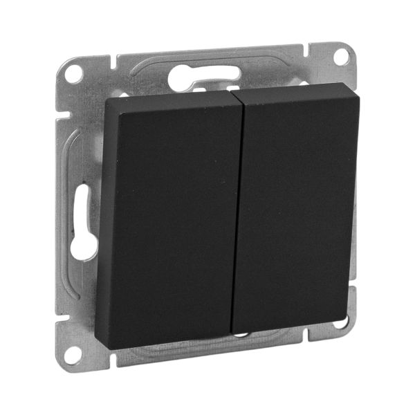 EKF UP1-SWB-22 Механизм выключателя, двухклавишный, перекрёстный, чёрный Эпика EKF