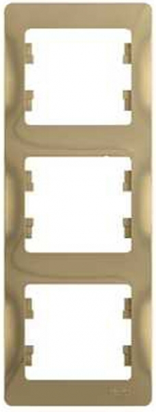 Systeme Electric GSL000407 GLOSSA 3-постовая РАМКА, вертикальная, ТИТАН