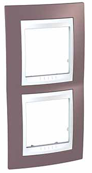 Schneider Electric MGU6.004V.876 UNICA ХАМЕЛЕОН РАМКА 2-постовая, вертикальная, БЕЛЫЙ/ ЛИЛОВЫЙ