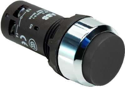 ABB 1SFA619102R3046 Кнопка CP3-30B-01 черная с выступающей клавишей без фиксации 1НЗ