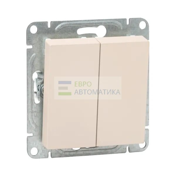 EKF UP1-SWI-21 Механизм выключателя, двухклавишный, проходной, кремовый Эпика EKF