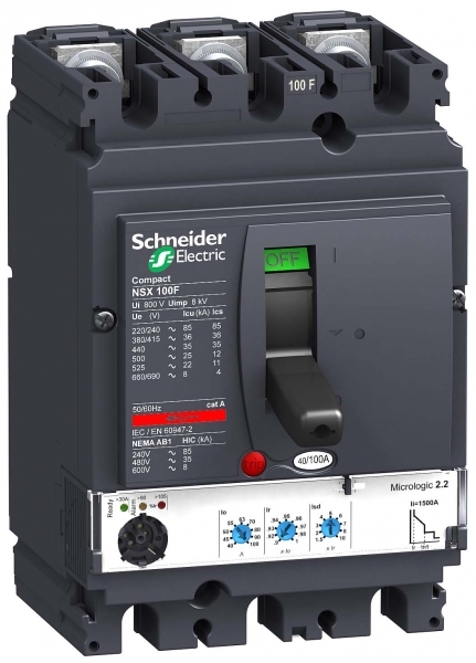 Schneider Electric 3П3Т АВТ. ВЫКЛ. MICR. 2.2 100A NSX100F (арт.LV429770)