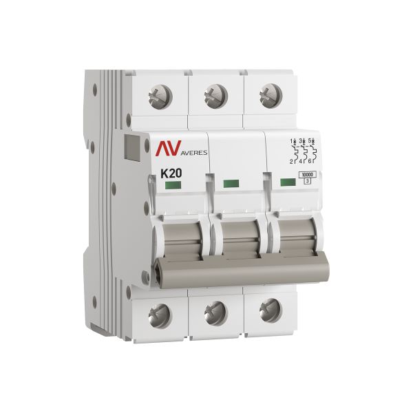 EKF mcb10-3-20K-av Выключатель автоматический AV-10 3P 20A (K) 10kA EKF AVERES