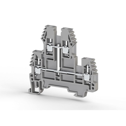 KLEMSAN 317121 Клеммник 2-х ярусный, 2,5 мм.кв., с внутр.перемычкой, (синий); PIK2,5NK