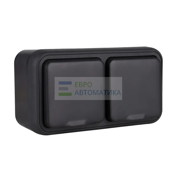 EKF BT1-SOA-211 Розетка, двухместная, ОП, винтовые клеммы антрацит, Бронто EKF