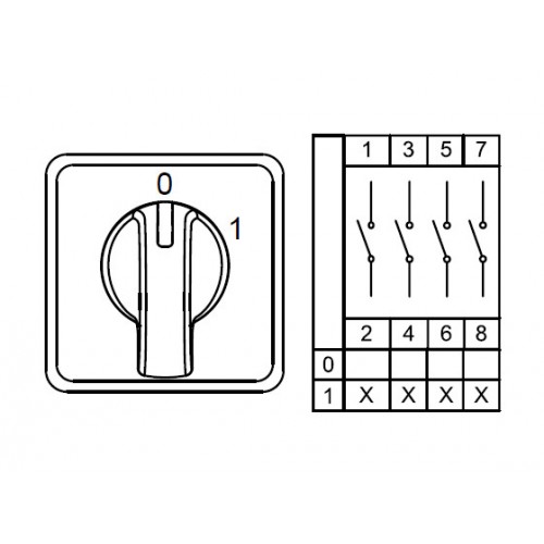KLEMSAN 800039 CS120092L;Двухпозиционные Переключатели Вкл-Выкл (0-1); 4 FAZ 120 A 60° (MOQ 1000)