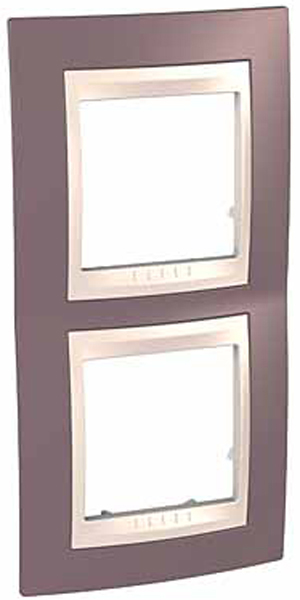 Schneider Electric MGU6.004V.576 UNICA ХАМЕЛЕОН РАМКА 2-постовая, вертикальная, БЕЖЕВЫЙ/ ЛИЛОВЫЙ