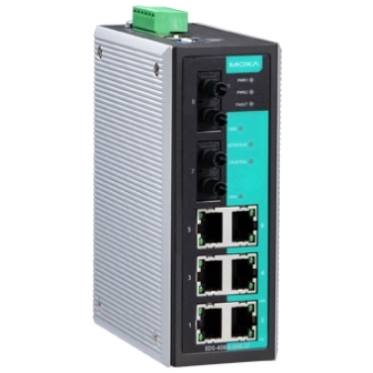 MOXA Коммутатор EDS-408A-MM-ST Ethernet switch 6 10/100 BaseTx ports, 2 multi mode 100 BaseFx,ST