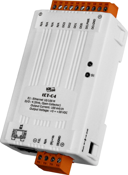 ICP DAS Модуль tET-C4 CR Tiny Ethernet module with 4-ch DO (NPN, Sink) (RoHS)