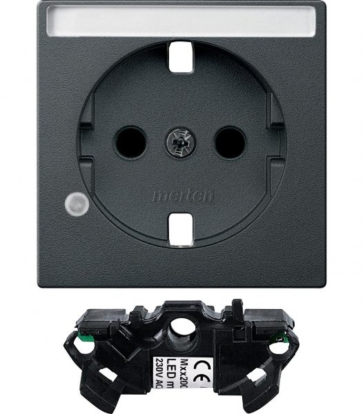 Schneider Electric MTN2333-0414 MERTEN ЦЕНТР.ПЛАТА д/мех роз. с полем д/надписи и индик., АНТРАЦИТ, QF SM