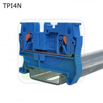 Провенто TPI4N Клемма push-in проходная 2 контакта 4 мм2, синяя