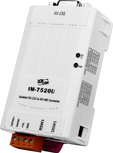 ICP DAS Преобразователь tM-7520U CR Isolated RS-232 to RS-485 Converter (RoHS)