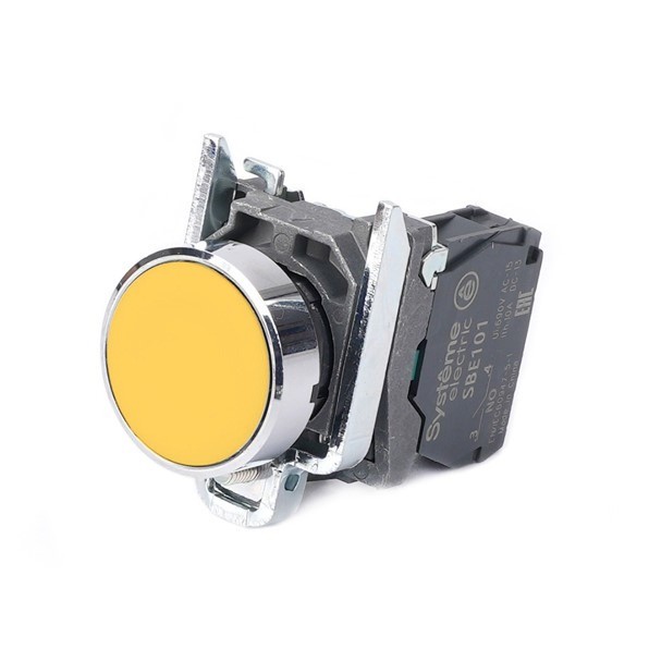 Systeme Electric SB4BA51 Кнопка SB4 в сборе модульная 22мм желтая с возвратом металл 1НО