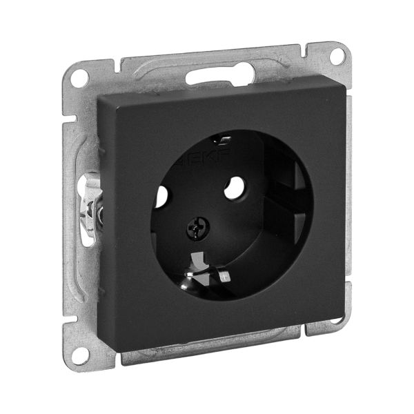 EKF UP1-SOB-110 Механизм розетки, 16А, с заземлением, без шторок, чёрный Эпика EKF