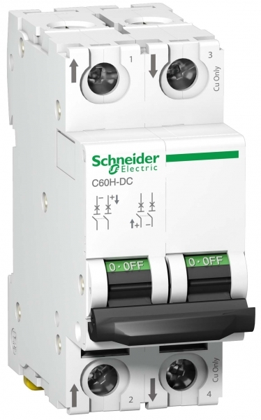 Schneider Electric АВТ. ВЫКЛ.C60H-DC 2П 2А C 500В DC (арт.A9N61522) Schneider Electric АВТ. ВЫКЛ.C60H-DC 2П 2А C 500В DC (арт.A9N61522)
