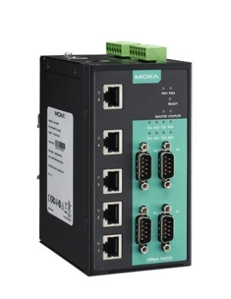 MOXA Асинхронный сервер NPort S8455I 4 RS-232/422/485 ports, 5 10/100M Ethernet ports, 2KV Isolation Protection, 12-48 VDC, 0 to 60°C