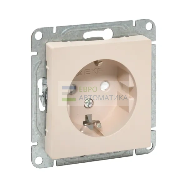 EKF UP1-SOI-111 Механизм розетки, 16А, с заземлением, со шторками, кремовый Эпика EKF