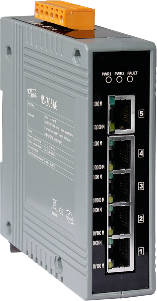 ICP DAS Коммутатор NS-205AG CR NS-205AG with +48 VDC Input (RoHS)