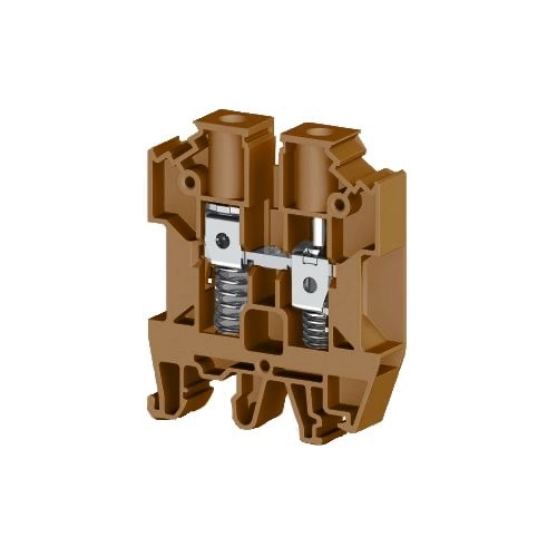 KLEMSAN 304528 Клеммник на DIN-рейку с пружиной 10мм.кв. (коричневый); AVK-Y10