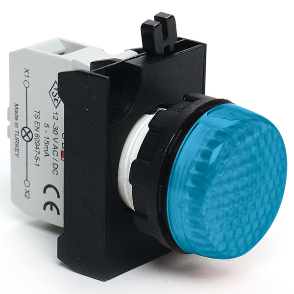 Арматура сигнальная синяя со светодиодом 100-250 В перем. тока