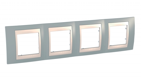 Schneider Electric MGU6.008.565 UNICA ХАМЕЛЕОН РАМКА 4-постовая, горизонтальная, БЕЖЕВЫЙ/ СЕРЫЙ