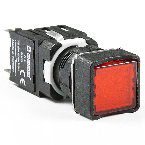 D200KDK Кнопка нажимная, возвратная, квадратная, красная (1НЗ)